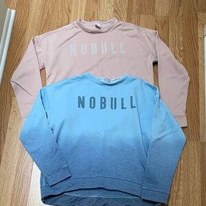Set of 2 NOBULL Blush Pink and Gradient Blue Sweatshirts, size XS